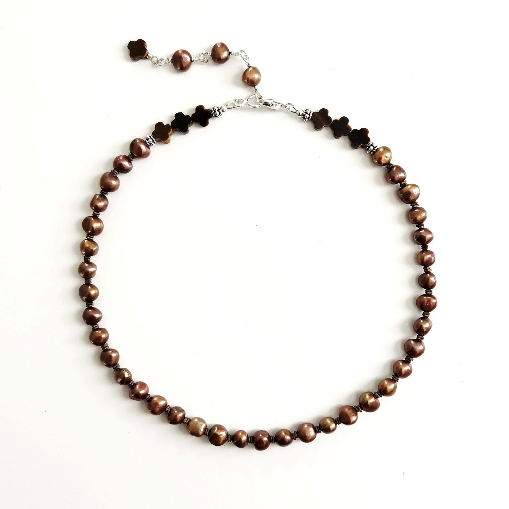 Mocha Brown Pearl Necklace 88$